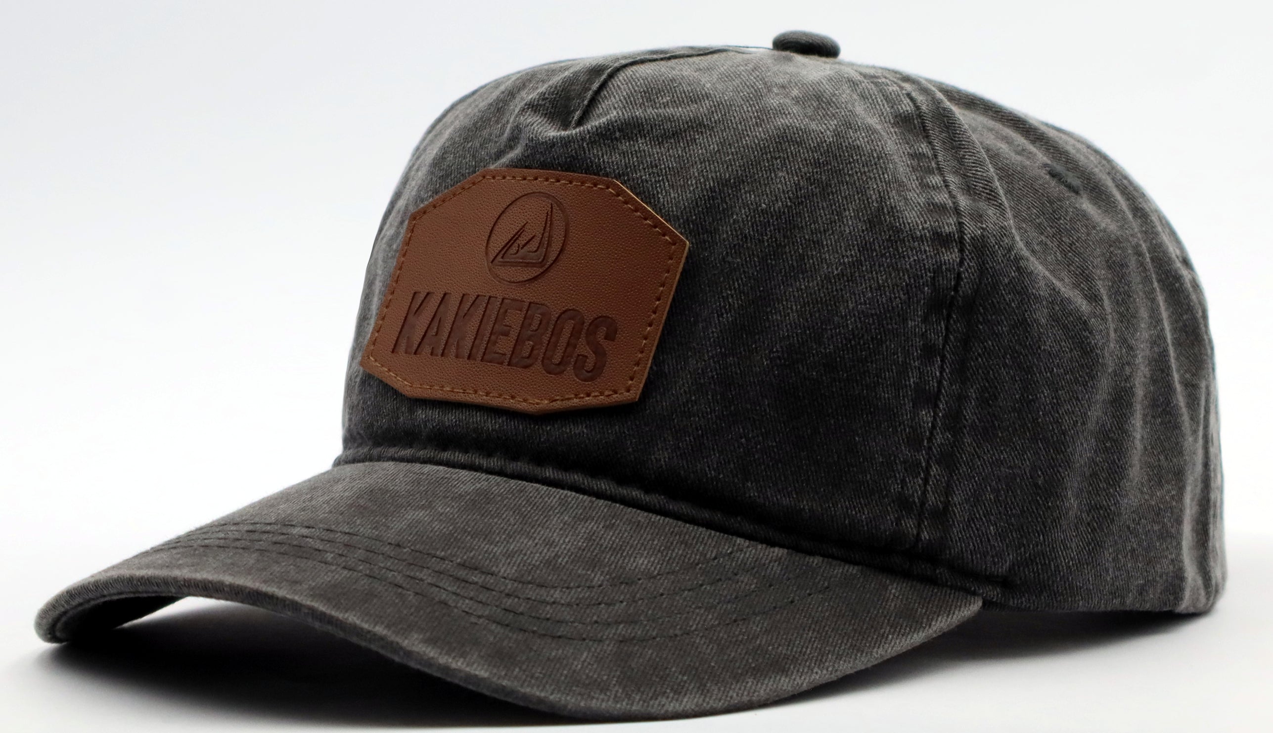 Kakiebos Washed Badge Baseball Cap (Charcoal)